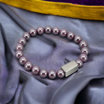 Paarse Schelp π parels Dames armband | 8mm kralen